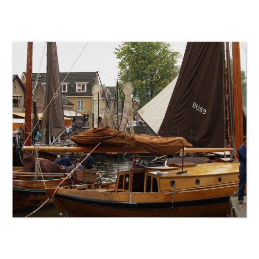 Harbor, wood Fishingboat  Perfect Poster (Voorkant)