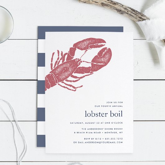 Harborside | Lobster Boil of Bake Invitation Kaart