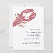 Harborside | Nautical Lobster Wedding Kaart (Voorkant)