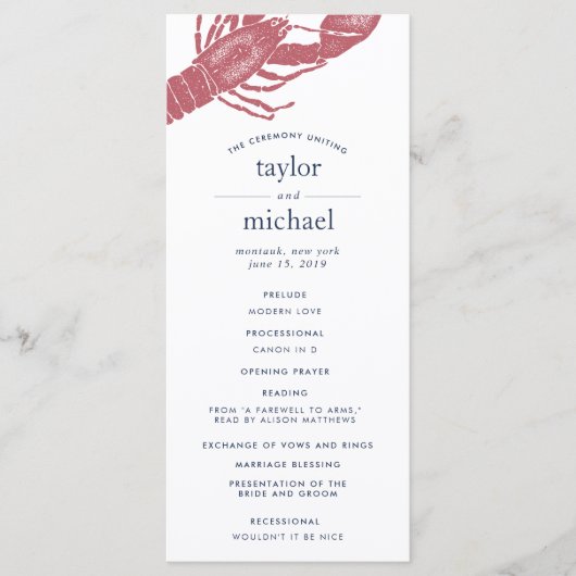 Harborside Wedding Ceremony Programma Programmakaart (Voorkant)