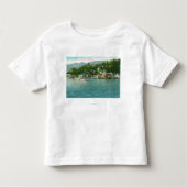 Harborview met jachten en zeilboten kinder shirts (Voorkant)