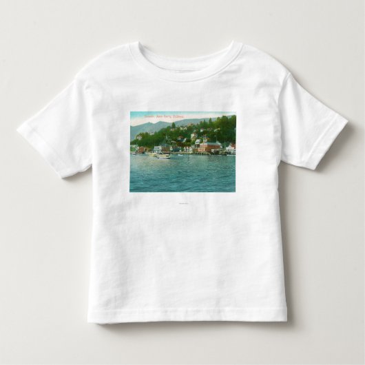 Harborview met jachten en zeilboten kinder shirts (Voorkant)