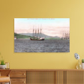 Harborview van Bay en Mt. Tamalpais Canvas Afdruk (Insitu (Woonkamer))