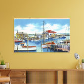 Harborview van de Waterfront Canvas Afdruk (Insitu (Woonkamer))
