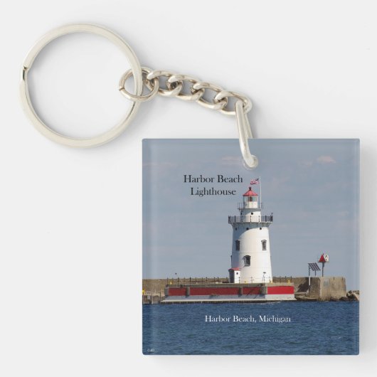 Harbour Beach Lighthouse-sleutelketen Sleutelhanger (Voorkant)