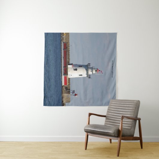 Harbour Beach Lighthouse tapestry Wandkleed (In Situ (horizontaal))