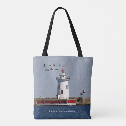 Harbour Beach Vuurtoren in de hele canvas tas (Achterkant)