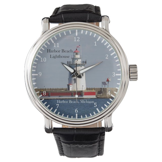 Harbour Beach Vuurtorenhorloge Horloge (Voorkant)