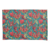 Harbour Blue-achtergrond met Red Tulips Kussensloop (Voorkant)