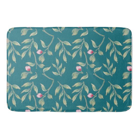 Harbour Blue Floral Bath Mat (Voorkant)