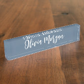 Harbour Blue Sketting Cursive Script Name Naambordje (Zijkant)