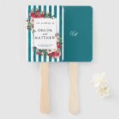 Harbour Blue Wedding Uitnodiging Handwaaier (Voorkant en achterkant)