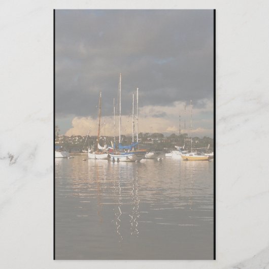 Harbour Boats Scene Stationery Briefpapier (Voorkant)