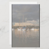 Harbour Boats Scene Stationery Briefpapier (Voorkant / Achterkant)