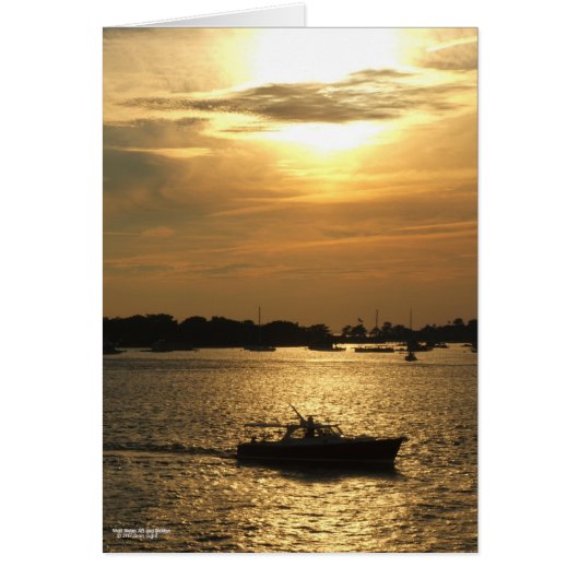 Harbour-bootscène late avond zon achter wolken (Voorkant)