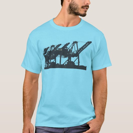 Harbour Cranes Turquoise T-Shirt (Voorkant)