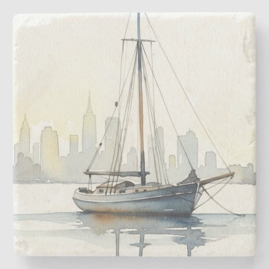 Harbour Dawn Stenen Onderzetter (Voorkant)
