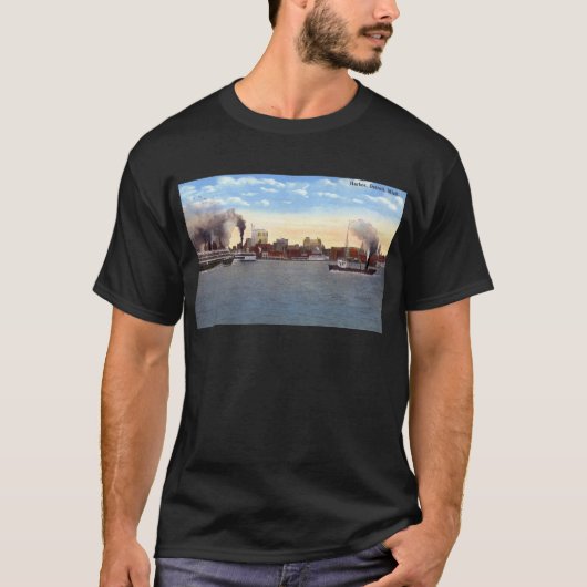 Harbour, Detroit, Michigan c1915 T-shirt (Voorkant)