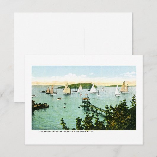 Harbour en Yacht Club, Bar Harbour, Maine Briefkaart (Voorkant / Achterkant)
