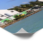 Harbour en zeilboten in Antigua Canvas Print (Hoek)