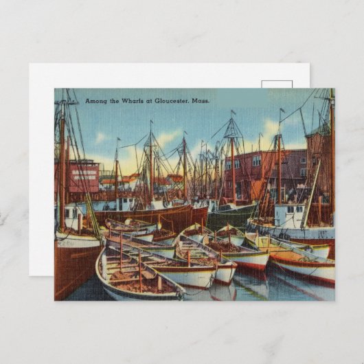  Harbour Gloucester, Massachusetts Briefkaart (Voorkant / Achterkant)