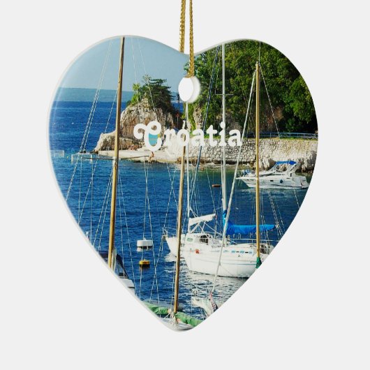 Harbour in Kroatië Keramisch Ornament (Rechts)