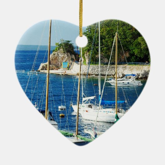 Harbour in Kroatië Keramisch Ornament (Achterkant)