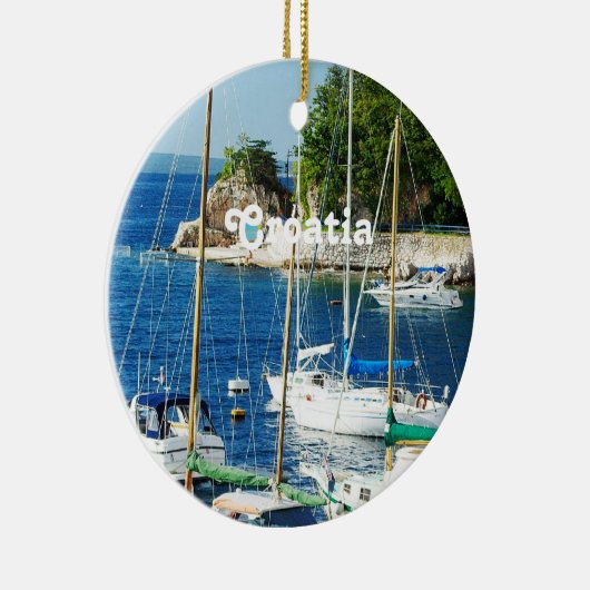 Harbour in Kroatië Keramisch Ornament (Rechts)