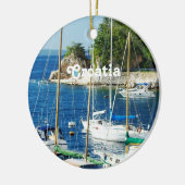 Harbour in Kroatië Keramisch Ornament (Links)