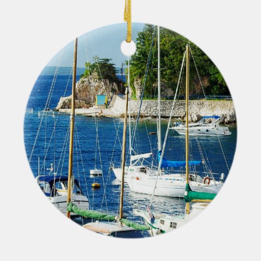 Harbour in Kroatië Keramisch Ornament (Achterkant)
