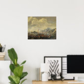 Harbour met vuurtoren en schepen (olie op canvas) poster (Thuiskantoor)