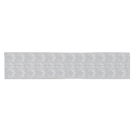 Harbour Mist Gray Contemmodern Swirl Table Runner Korte Tafelloper