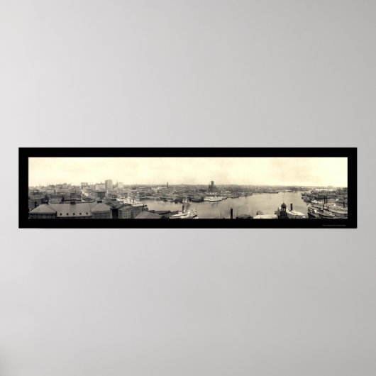 Harbour of Baltimore MD Photo 1905 Poster (Voorkant)