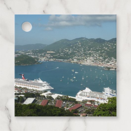 Harbour op de St. Thomas US Maagdeneilanden Bedankjes Labels (Voorkant)