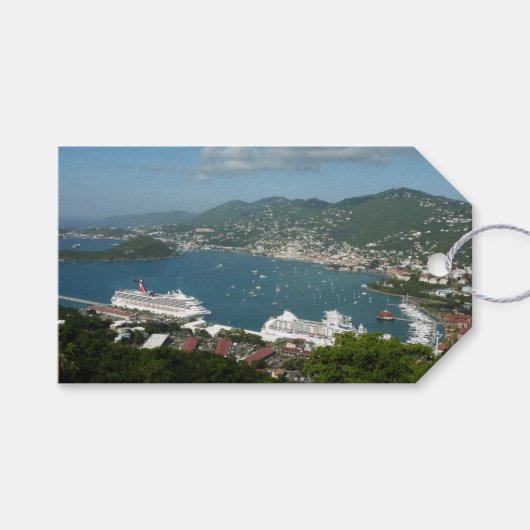 Harbour op de St. Thomas US Maagdeneilanden Cadeaulabel (Voorkant (Horizontaal))