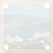 Harbour op de St. Thomas US Maagdeneilanden Glazen Onderzetter (Achterkant)