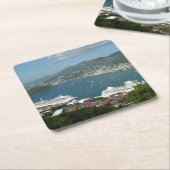 Harbour op de St. Thomas US Maagdeneilanden Kartonnen Onderzetters (Schuin)