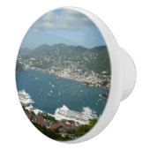 Harbour op de St. Thomas US Maagdeneilanden Keramische Knop (Rechts)
