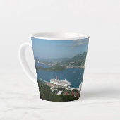 Harbour op de St. Thomas US Maagdeneilanden Latte Mok (Linkerhoek)