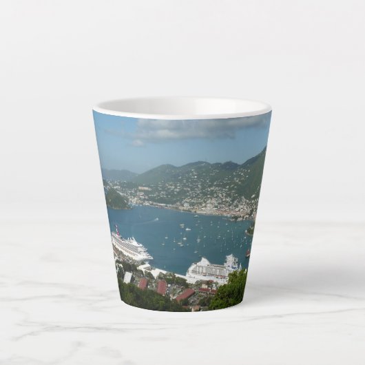 Harbour op de St. Thomas US Maagdeneilanden Latte Mok (Voorkant)