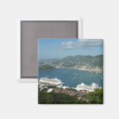 Harbour op de St. Thomas US Maagdeneilanden Magneet (Voorkant / Achterkant)