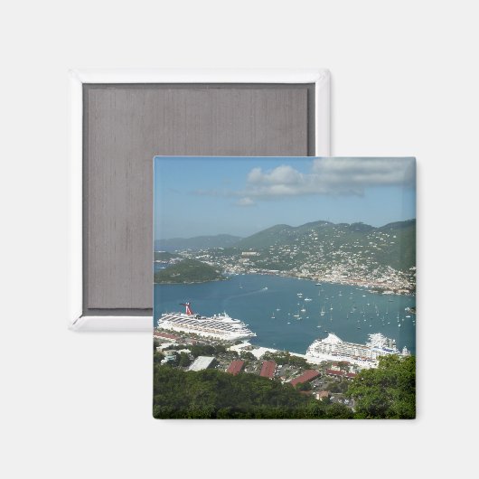 Harbour op de St. Thomas US Maagdeneilanden Magneet (Voorkant / Achterkant)