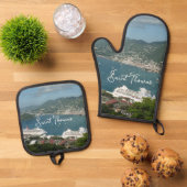 Harbour op de St. Thomas US Maagdeneilanden Ovenwant & Pannenlap Set (Top down)