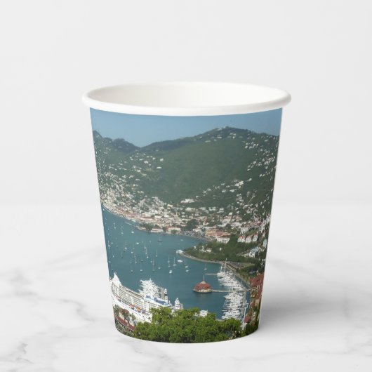 Harbour op de St. Thomas US Maagdeneilanden Papieren Bekers (Achterkant)