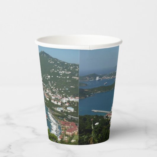 Harbour op de St. Thomas US Maagdeneilanden Papieren Bekers (Rechts)