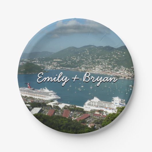 Harbour op de St. Thomas US Maagdeneilanden Papieren Bordje (Voorkant)