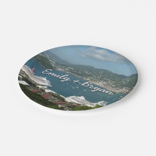 Harbour op de St. Thomas US Maagdeneilanden Papieren Bordje (Gekanteld)