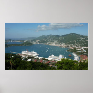 Harbour op de St. Thomas US Maagdeneilanden Poster