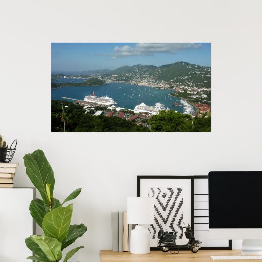 Harbour op de St. Thomas US Maagdeneilanden Poster (Thuiskantoor)