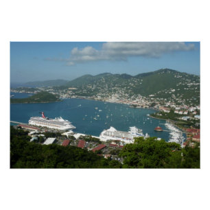 Harbour op de St. Thomas US Maagdeneilanden Poster